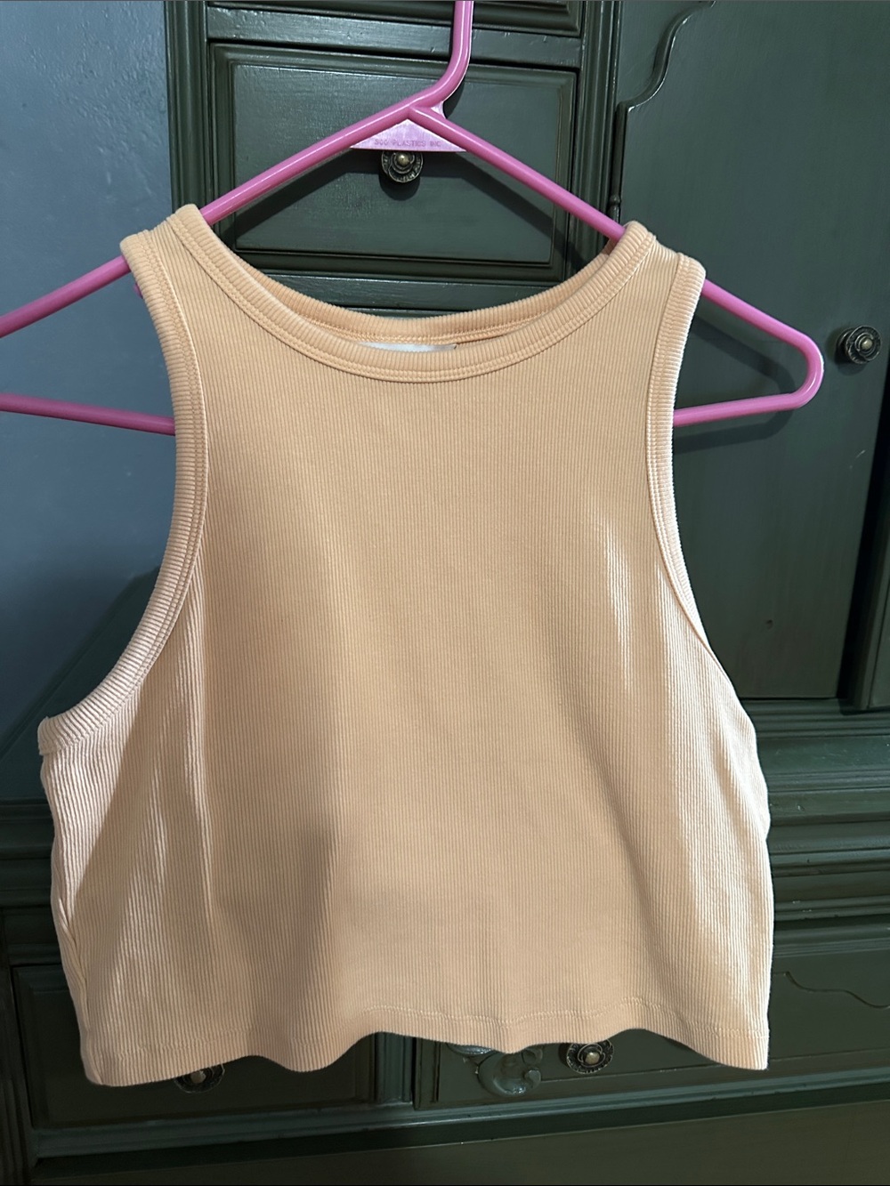 H&M Ribbed Tank Top in Light Peach